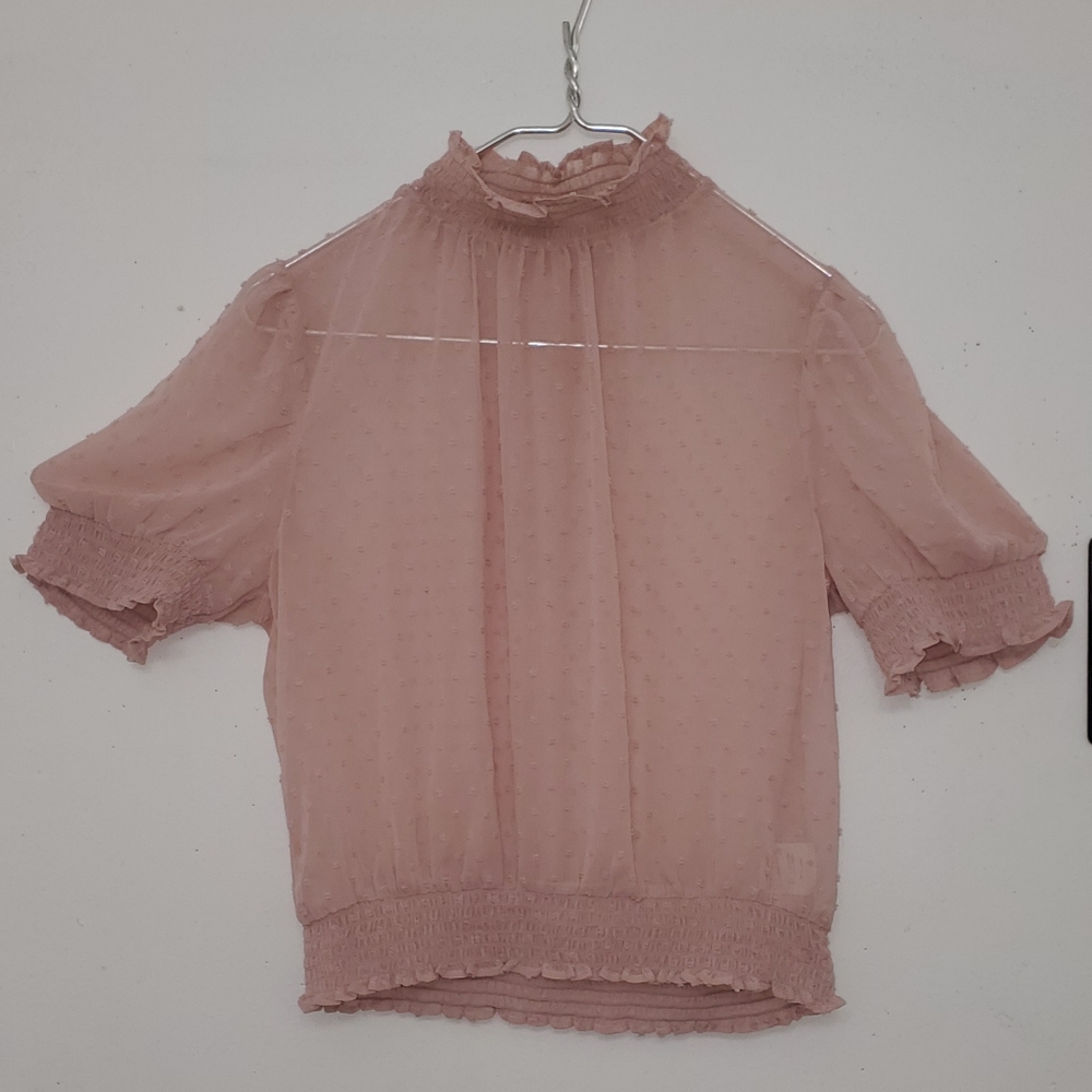 Meraki sheer high collar crop top